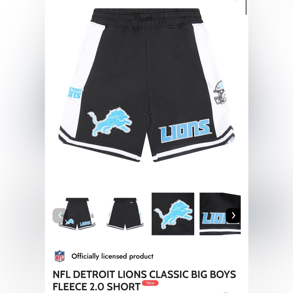 Pro Standard NFL Detroit Lions Black and Blue Shorts